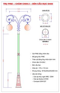 Cột trang trí PINE - đèn cầu
